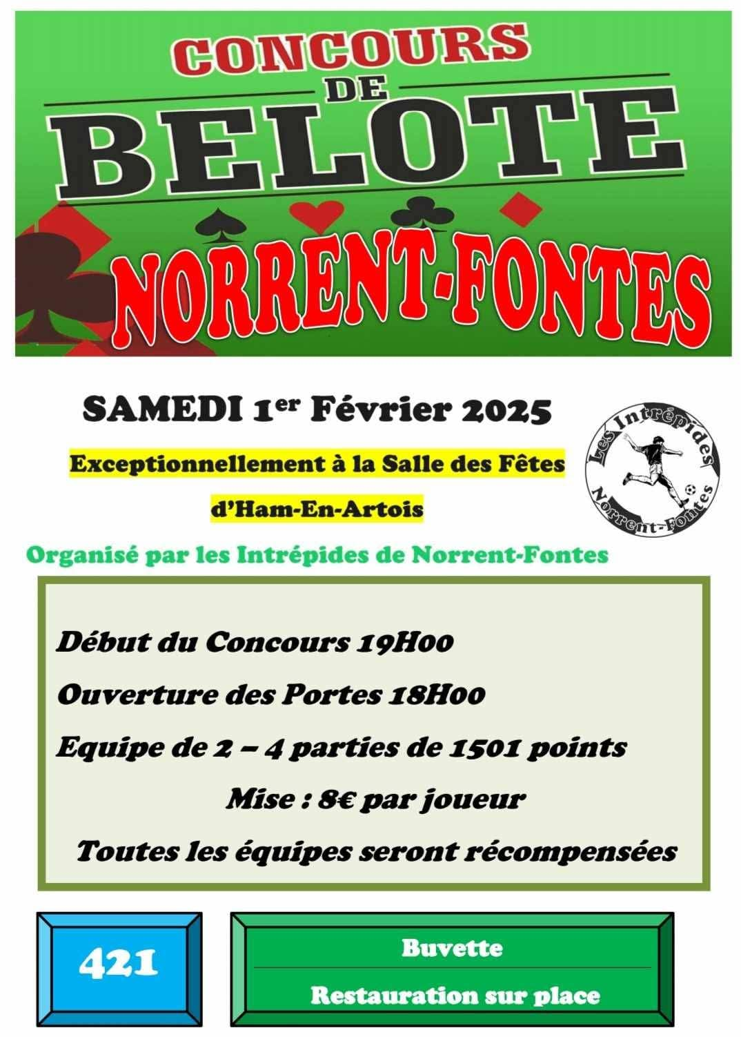 Concours de belote à Norrent fontes