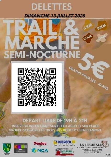 Trail et marche delettes 13 juillet 2025