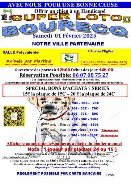 Loto à Bourecq le samedi 1 février des 14h