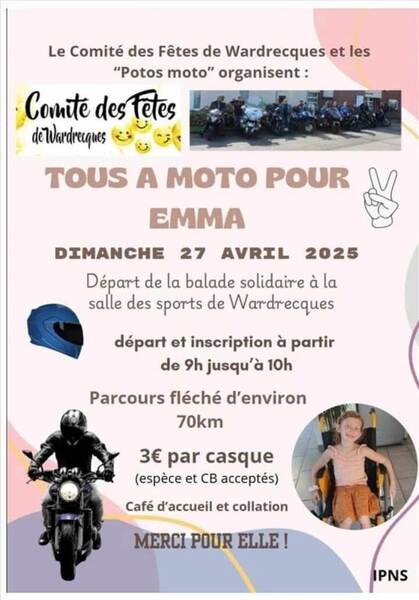 Tous à moto pour Emma balade moto