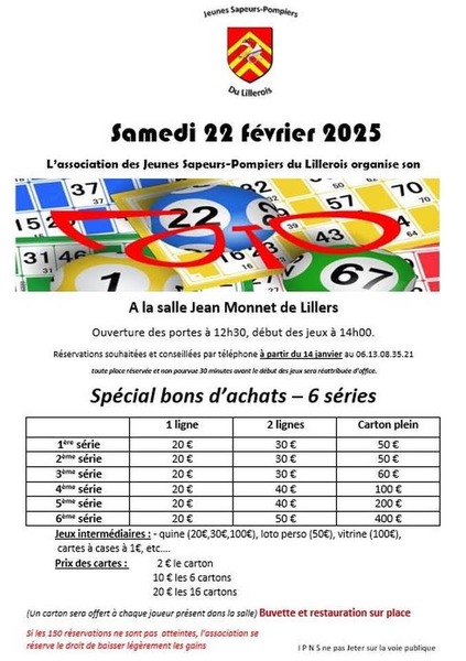 Loto le 22 février à Lillers