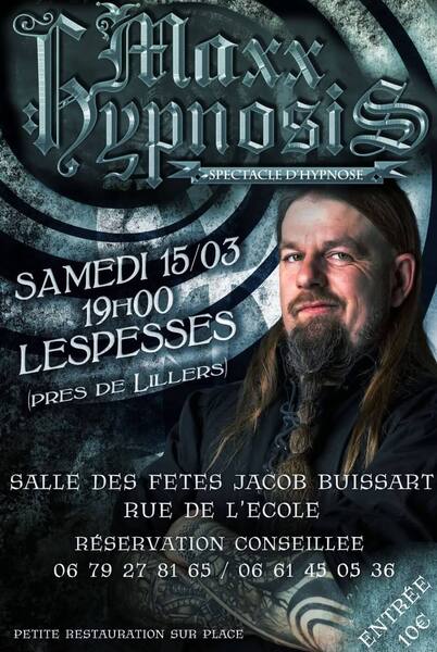 Spectacle d'hypnose ce samedi 15 mars dans la salle des fêtes de lespesses