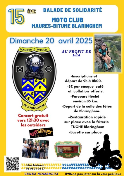 15éme édition de la balade solidaire de Blaringhem en moto le dimanche 20 avril