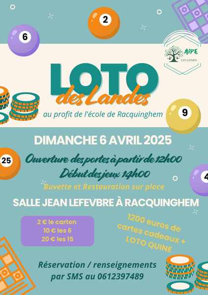 Loto à Racquinghem le dimanche 6 avril