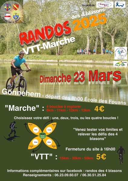 Randos des 4 blasons le dimanche 23 mars