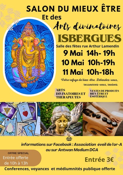 Salon du mieux être et des arts divinatoires les 9, 10 et 11 mai 2025 à Isbergues