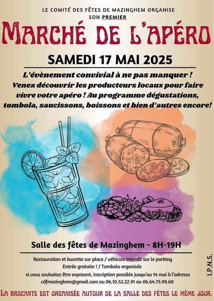 Marché de l'apéro à Mazinghem. Le samedi 17 mai.