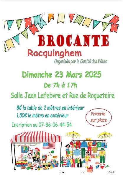 Brocante à Racquinghem le dimanche 23 mars