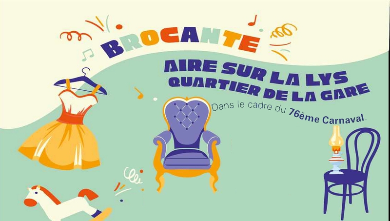 Brocante et carnaval le dimanche 20 avril à Aire sur la Lys