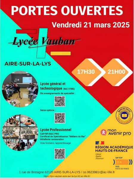 Portes ouvertes ce vendredi 21 mars au lycée Vauban