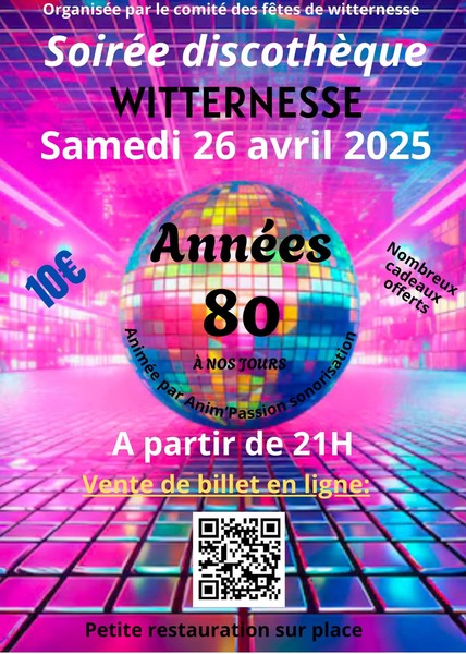 Soirée discothèque à Witternesse