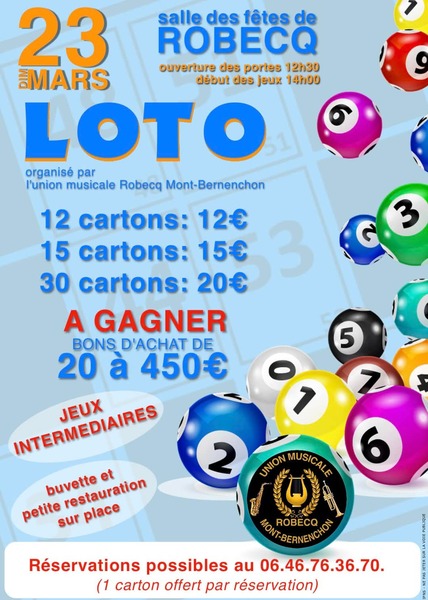 Un loto est organisé ce dimanche 23 mars à Robecq