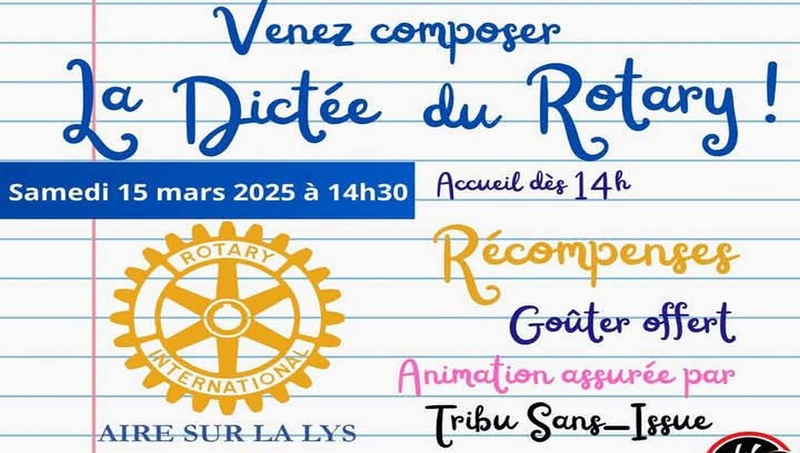 La dictée du Rotary ce samedi 15 mars à Aire sur la Lys