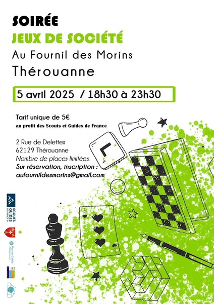 Soirée jeux de société à Thérouanne le samedi 5 avril