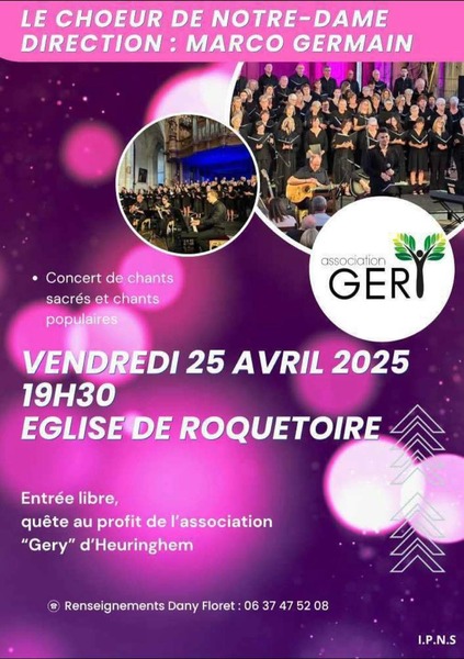 Le Choeur de notre dame sera en concert ce vendredi 25 avril à Roquetoire