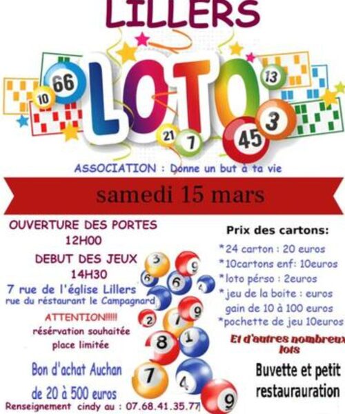 Loto à Lillers le samedi 15 mars