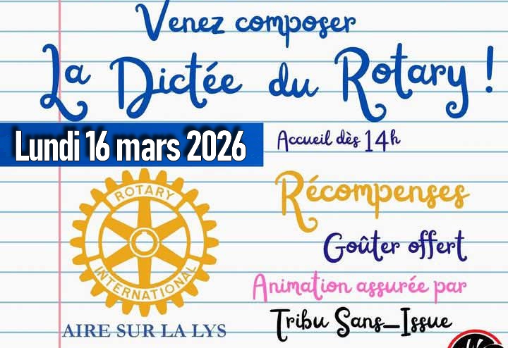 La dictée du Rotary ce samedi 15 mars à Aire sur la Lys