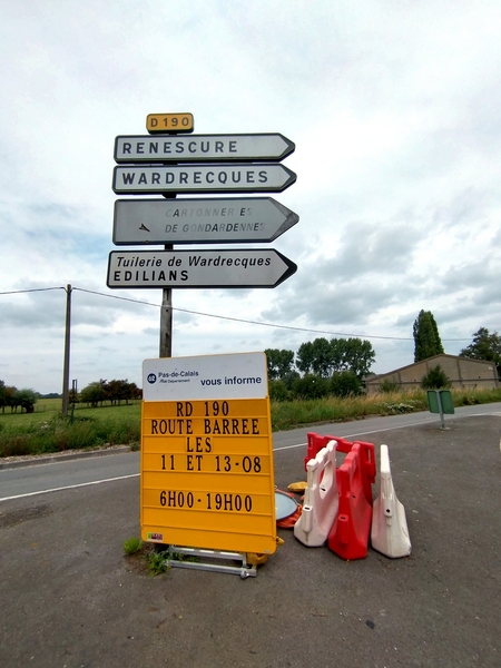 La départementale 190 à Racquinghem ferme pour 2 jours