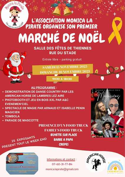 Marché de Noel de l'association Monica la pirate de Thiennes