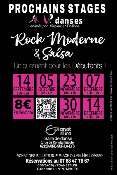 Stages pour des cours de rock Moderne et Salsa