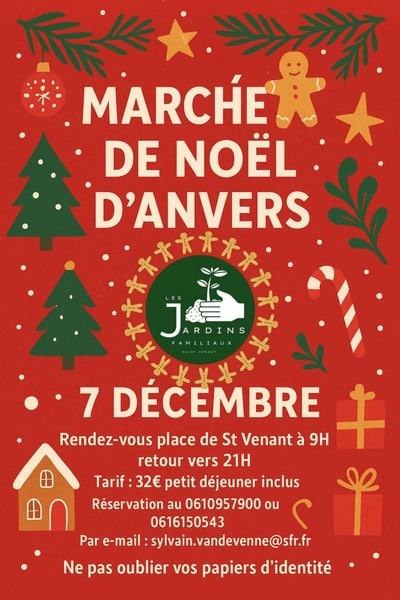 Marché de Noel d'Anvers au départ de Saint Venant