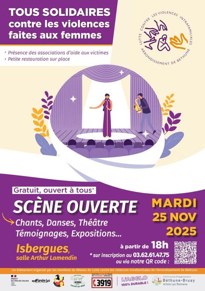 Scène ouverte par le réseau de lutte contre les violences intrafamiliales de l'arrondissement de Béthune