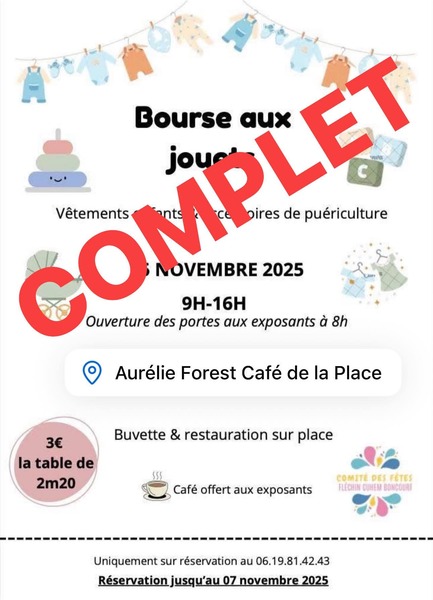 Une bourse aux jouets est programmée ce samedi 15 novembre à Fléchin