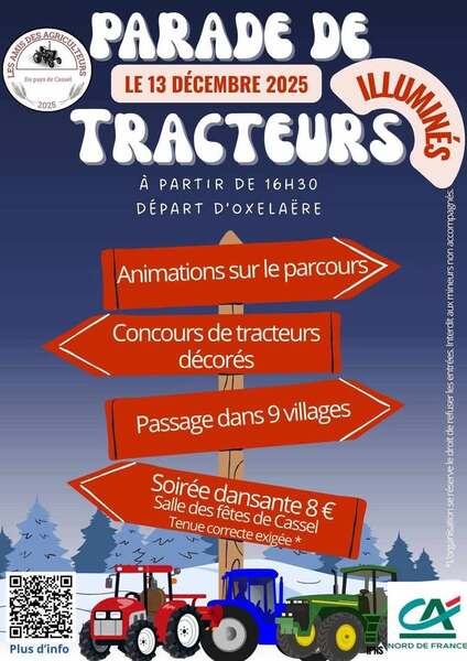 Parade de tracteurs dans le pays de Cassel