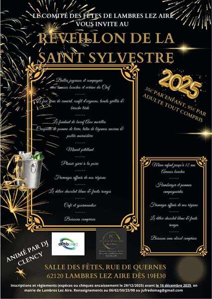 Soirée du nouvel an avec le comité des fêtes de lambres