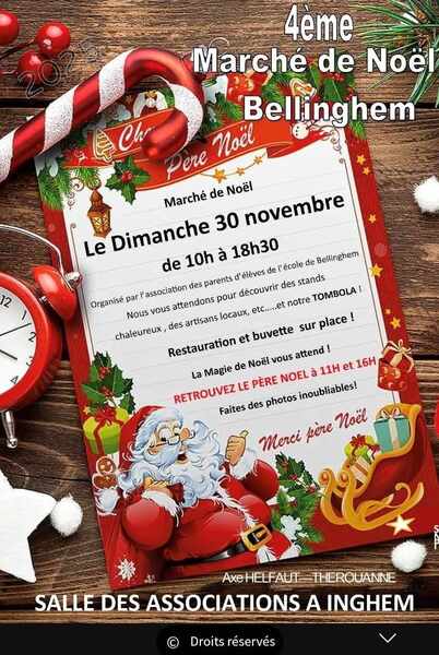 Marché de Noel de Bellinghem durant la journée du 30 novembre prochain