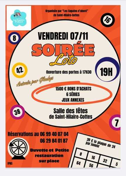 Un loto ce vendredi 7 novembre à Saint Hilaire cottes