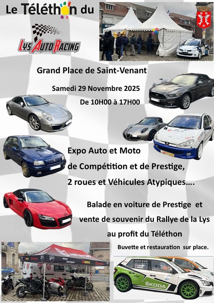 Un rassemblement de véhicules ce samedi 29 novembre à Saint venant au profit du téléthon