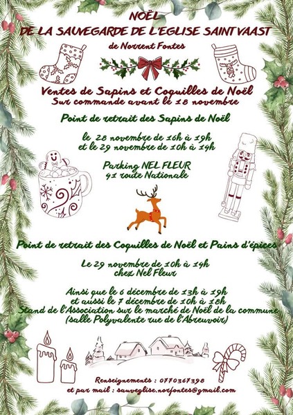 Vente de sapisns, de coquilles et pains d'épice à Norrent Fontes