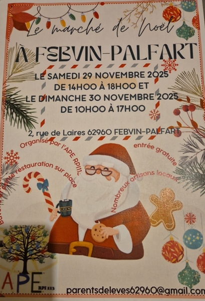 Un marché de Noel ce samedi 29 et dimanche 30 novembre à Febvin Palfart