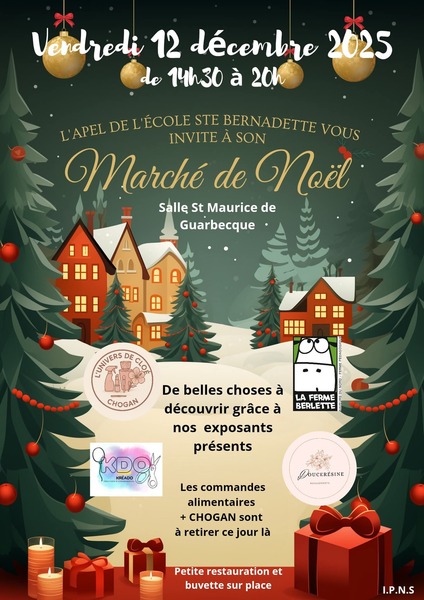 Marché de Noel ce vendredi 12 décembre à Guarbecque