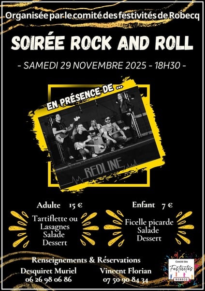 Soirée Rock and Roll avec le groupe Red Line à Robecq ce samedi 29 novembre