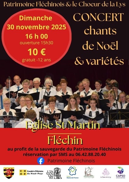 Concert chants de Noel et variétés à Fléchin ce dimanche 30 novembre