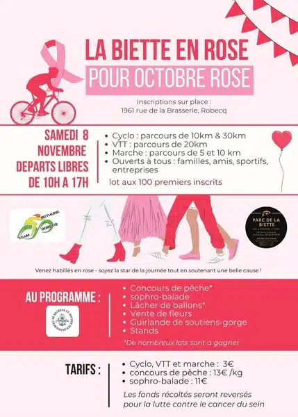 Le parc de la Biette à Robecq se met en rose le samedi 8 novembre