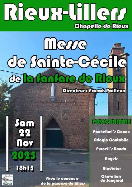 Messe de la Sainte Cécile à Lillers ce samedi 22 novembre