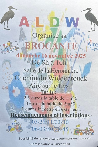 Une brocante ce dimanche 16 novembre à Aire sur la Lys