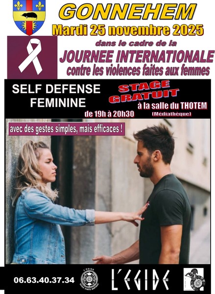 Un stage de Self défense ce mardi 25 novembre à Gonnehem