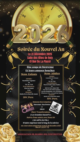 Soirée du nouvel an à Rely