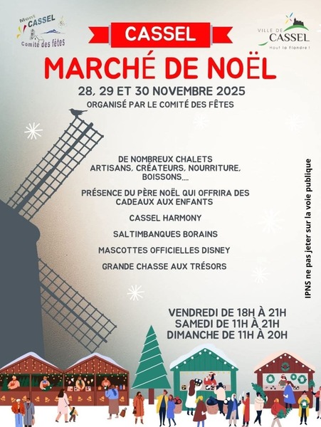 Un marché de Noel est organisé à Cassel du 28 novembre au 30 novembre