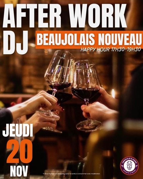 Un after work Dj Beaujolais nouveau chez Hercule et hops de Blaringhem ce jeudi 20 novembre