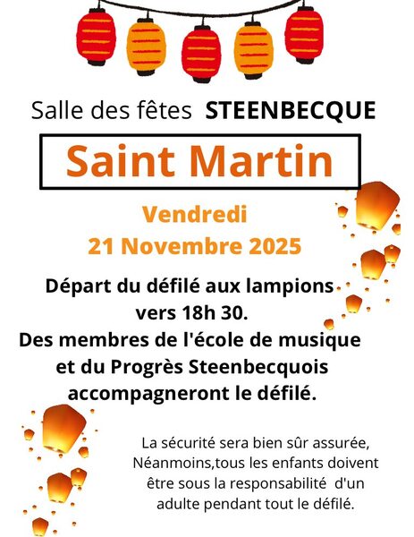 Défilé aux lampions ce vendredi 21 novembre à loccasion de la fête Saint Martin de Steenbecque