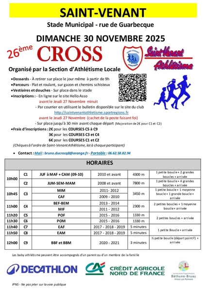 26éme édition du cross de Saint Venant
