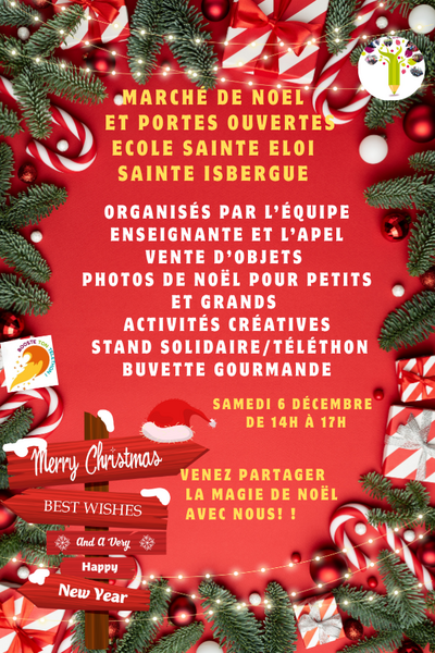 Marché de Noel et portes ouvertes à l'école Sainte Eloi Sainte Isbergue à Isbergues