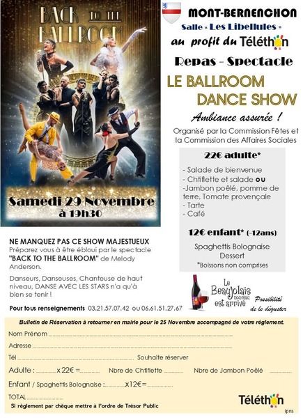 Un repas spectacle ce samedi 29 novembre à Mont Bernenchon
