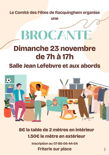 Brocante en salle ce dimanche 23 novembre de 7h à 17h à Racquinghem