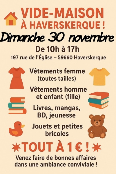 Un vide maison est programmé ce dimanche 30 novembre à Haverskerque